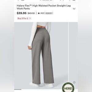 HALARA High Waisted Straight Leg Gray Pants
